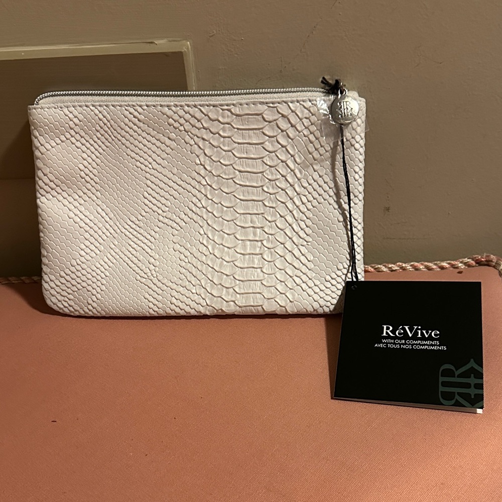 Revive White Textured pouch new
